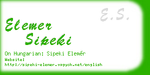 elemer sipeki business card