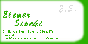 elemer sipeki business card